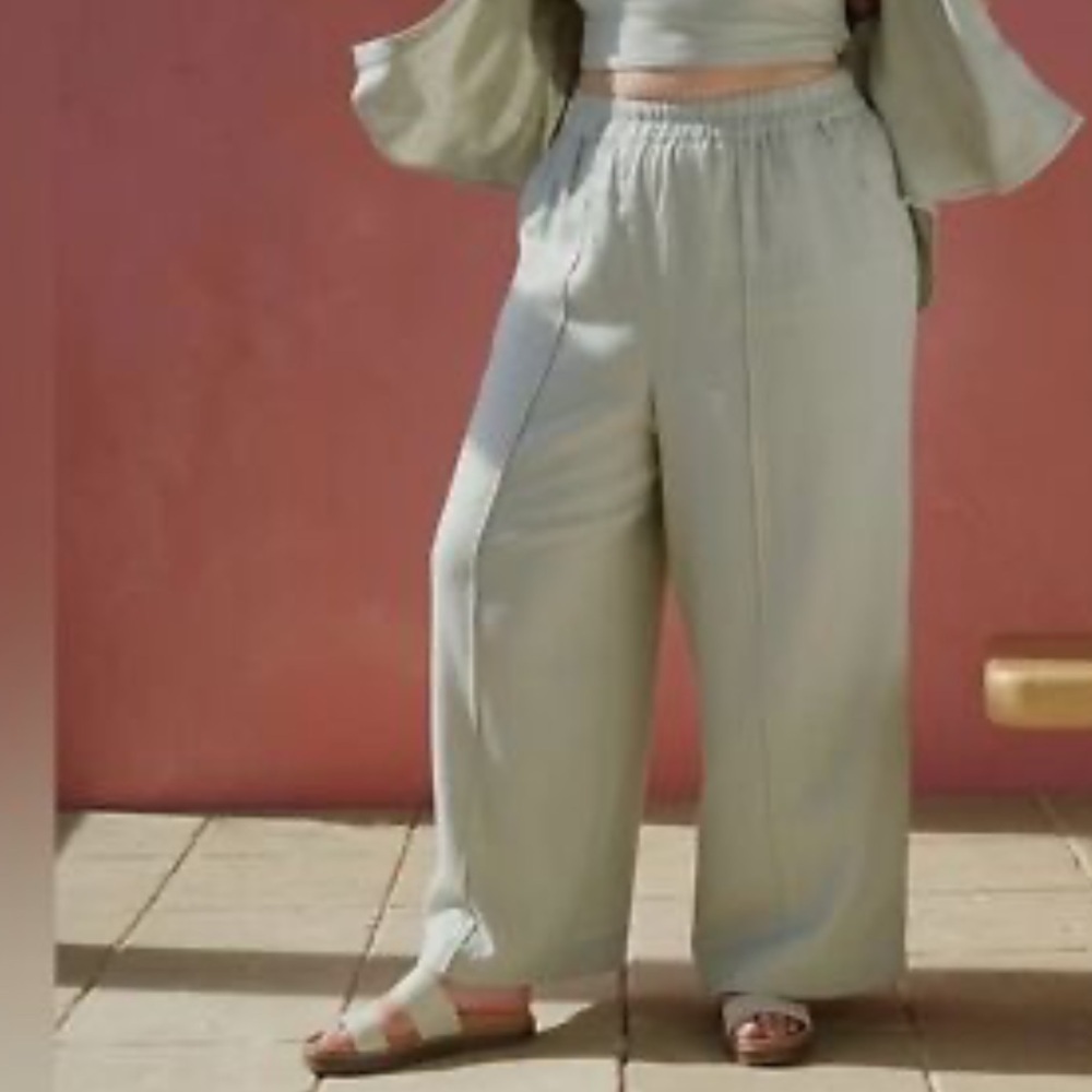 Madewell Women's Breeze woven Pants & Jumpsuits Light Green Size L - Picture 2 of 10